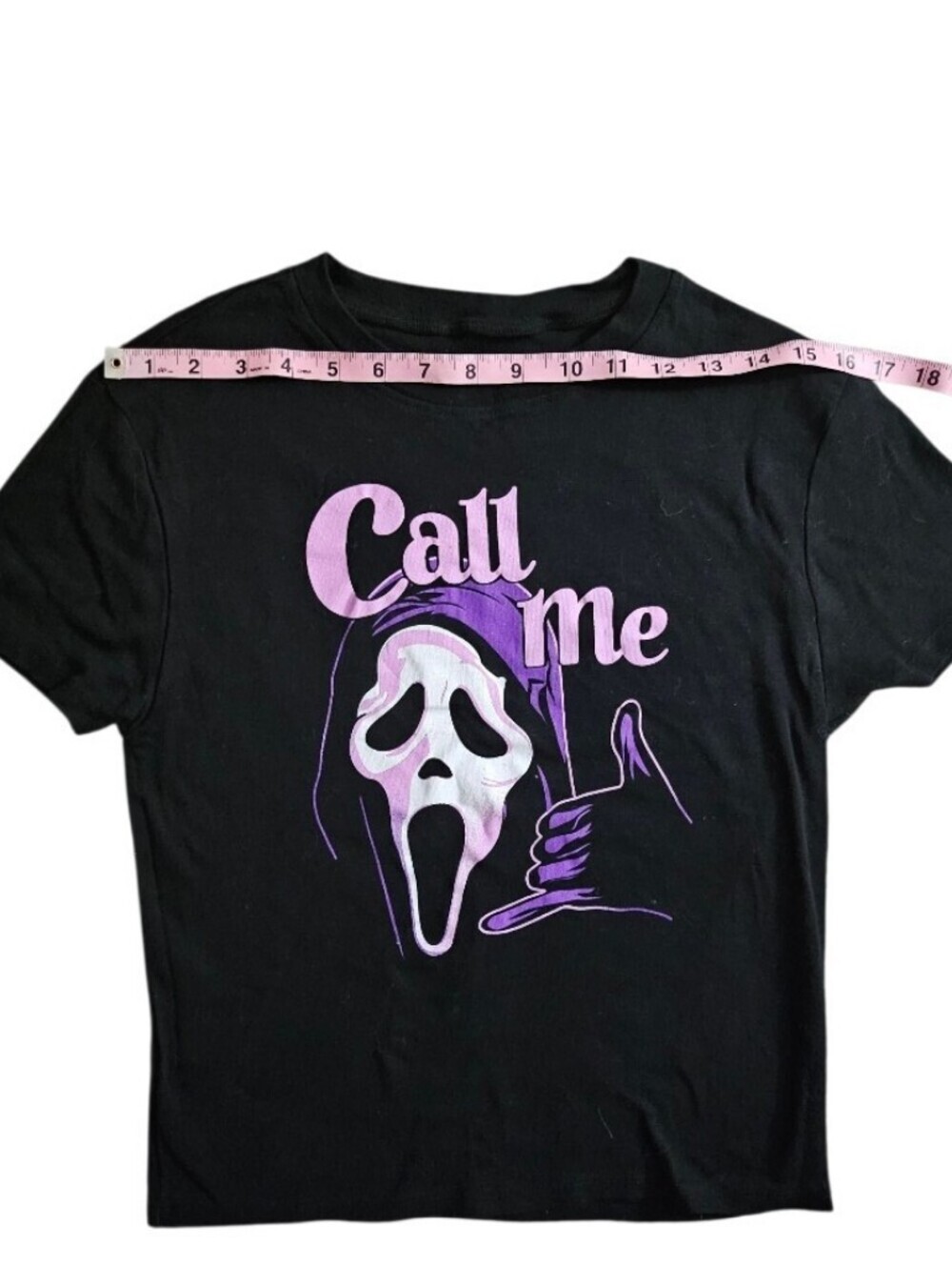 Scream Ghost Face Call Me LG Boyfriend Fit Girls T-Shirt - Picture 11 of 13